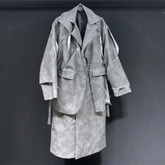 Men's Oversized Deconstructed Vegan Trench Coat HEYFANCYSTYLE